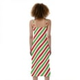thumbnail image 2 of Christmas Candy Cane Striped Print Slim Fit Midi Cami Dress, Jesus Christian Fashion Summer Maxi Sexy Casual Dress For Women, 2 of 4