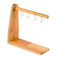 thumbnail image 2 of Soporte de estante de gancho estable con 4 ganchos accesorios de cocina colgante bandeja de madera para servir para el comedor de la cafetería del, 2 of 7