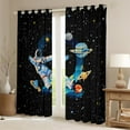 thumbnail image 2 of jejeloiu Boys Personalized Gifts Black Out Curtains,Watercolor Letter Q Curtains Pack of 2 (42x63 Each),Outer Space Theme Bedroom Curtains For Boy,Lightweight Room Decoration, 2 of 6