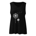 thumbnail image 3 of Tank Tops for Women V-Neck Casual Solid Color Printing Tank Top Black XXL, 3 of 3