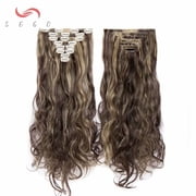 SEGO 17 Curly Secret Extensions 8PCS/SET 18 clips Full Head Clip in Hair Extensions 170Grams Thick Real Natural Hairpiece
