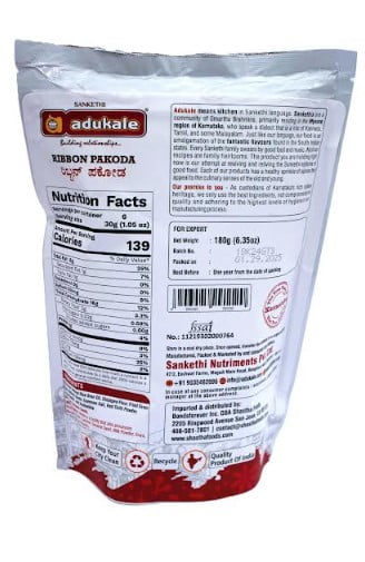 Adukale Snack Combo, Kayi Kodubale, Ribbon Pakoda & Benne Murukku, pack of 3, 180 G - Plastic Pouch, Whole Food Form, Nut Free - Vegetarian