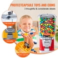 thumbnail image 5 of Gumball Machine for Kids, 17"H Home Candy Vending Machine, PC Gumball Dispenser, Bubble Gum Machine for Game Stores, Coin Operated Gumball Bank for Toy Capsules Bouncy Balls Candy, Red, 5 of 6