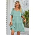 thumbnail image 5 of Women's Mandy V Neck Flounce Sleeve Tiered Dress Knee Length Elegant Chic Choice for Any Daytime Occasion 100% rayon, 5 of 18
