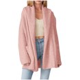 thumbnail image 2 of Puntoco Cárdigan Holgado De Color Liso Para Mujer, De Manga Larga, Con Bolsillos, Chaqueta, Blusa, 2 of 6