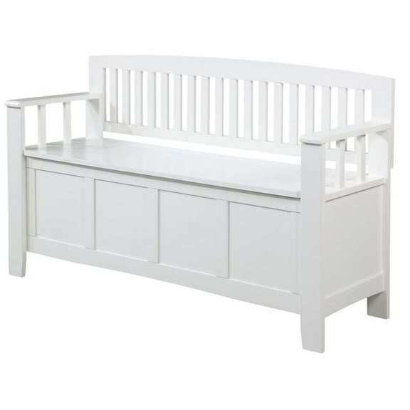 Riverbay Furniture Wood Storage Bench in White