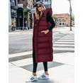 thumbnail image 5 of FreshPretty Long Puffer Vest Women Quilted Hooded Button Down Zip Up Sleeveless Vests Outerwear Padded Jacket Fall Winter Coat, 5 of 6