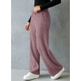 thumbnail image 5 of DOKOTOO Womens Ribbed Knit Pants Casual Drawstring Waisted Wide Leg Sweatpants Comfy Loose Lounge Pants with Pockets, 5 of 9