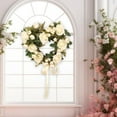 thumbnail image 6 of Tachiuwa Heart Shaped Wreath Valentines Day Wreath Front Door Decor Flower Romantic Garland Artificial Wreath for Wedding Door Window White, 6 of 10