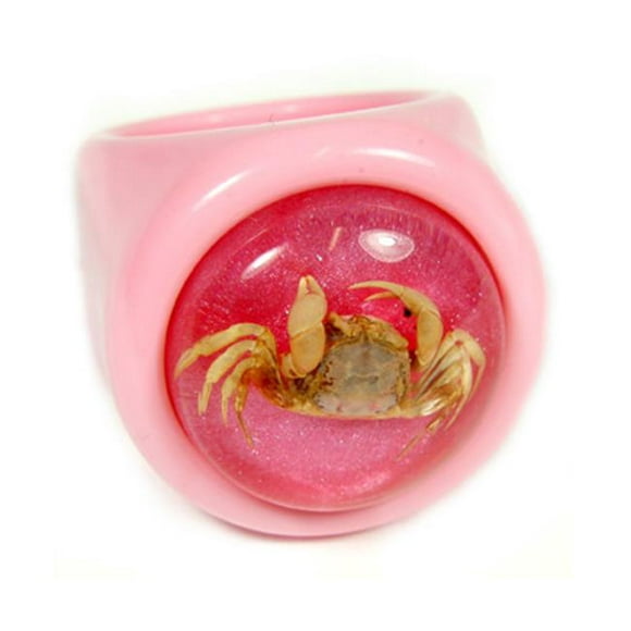 ED SPELDY EAST OR022-6 Ring, crabe, rose avec le fond rose, taille 6
