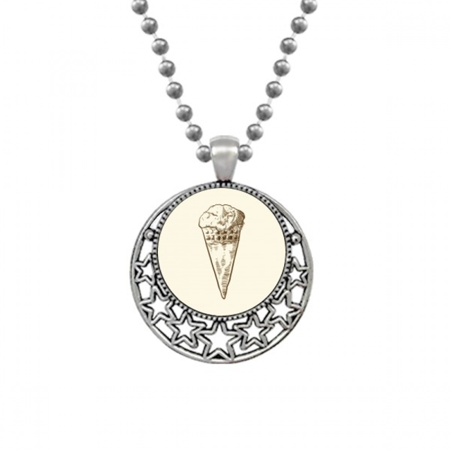 Sketch Ice Cream Sweet ilustración Collares Colgante Retro Moon Stars Jewelry Unbranded M
