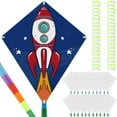 thumbnail image 3 of DIY Blank Kites, Coloring Bulk Kites Kit , Kite Making Craft Kit , Include 30 Hand Grips with 98ft Kite String, Outdoor Activities or Kids Aged 4+, 3 of 6