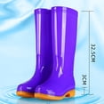 thumbnail image 4 of hopeusnice Women Tall Knee High Rain Boot Square Toe Waterproof Shoe For Farm Garden Work Purple 36, 4 of 5