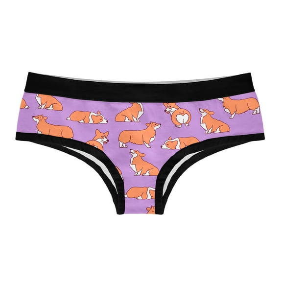 Womens Corgi Panties Cute Pet Lovers Puppy Graphic Novelty Underwear for Ladies