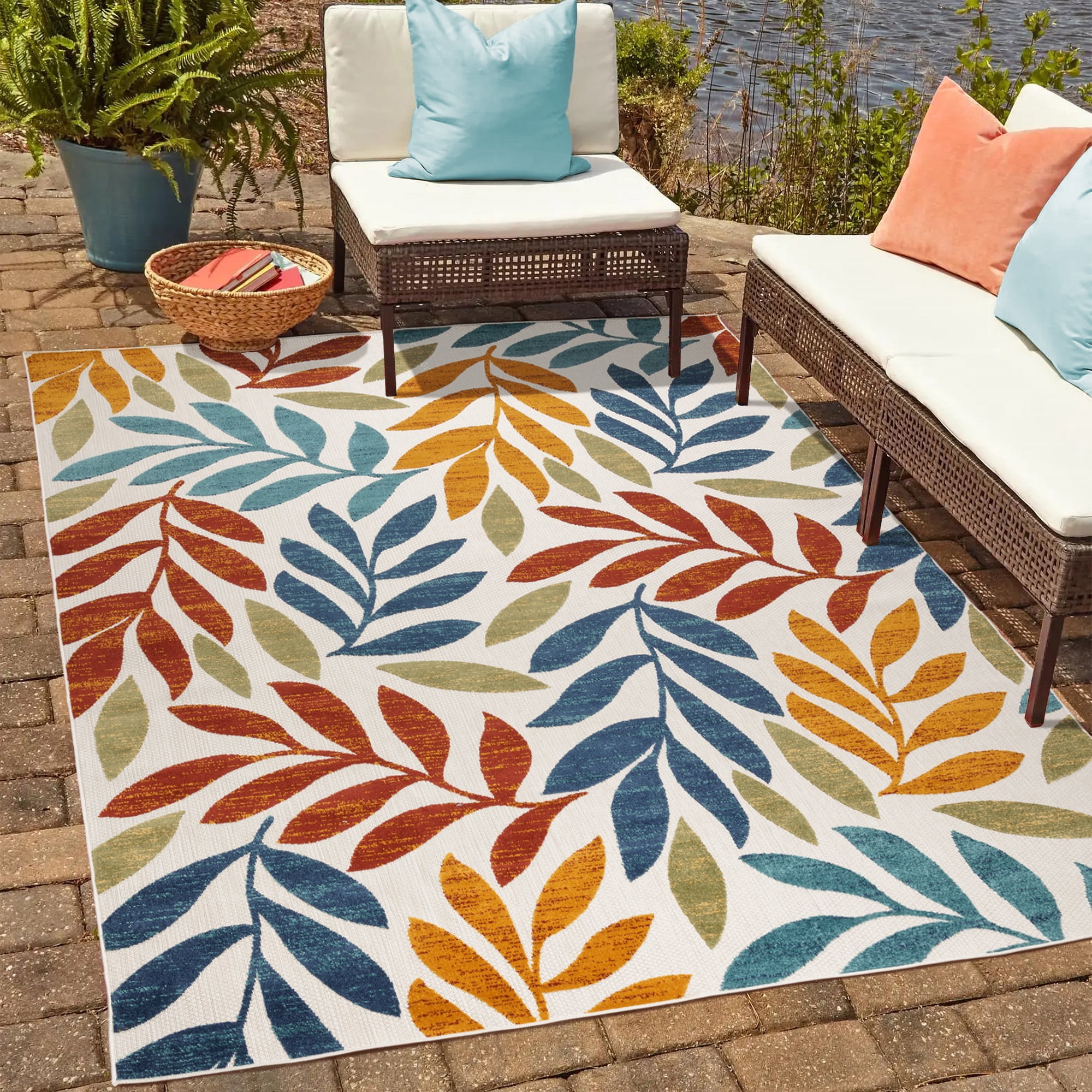 Kalari Maru Indoor/ Outdoor Polypropylene Multi Flat Weave Area Rug, 8x10