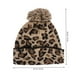 thumbnail image 1 of Knitted Hat 1Pcs Khaki Beanie Cap with Leopard Charm for Winter Warmth, 1 of 5
