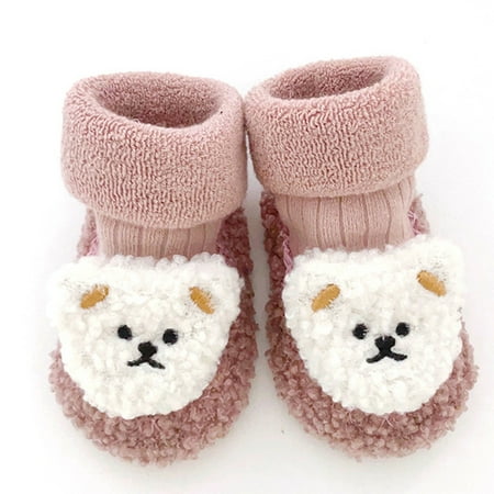 

Cathalem Toddler Dress Casual Shoes Baby Winter Shoes Floor Thickened In Autumn And Winter Children Cartoon Girls Soft Sole Boots Shoes Pink 12 Months