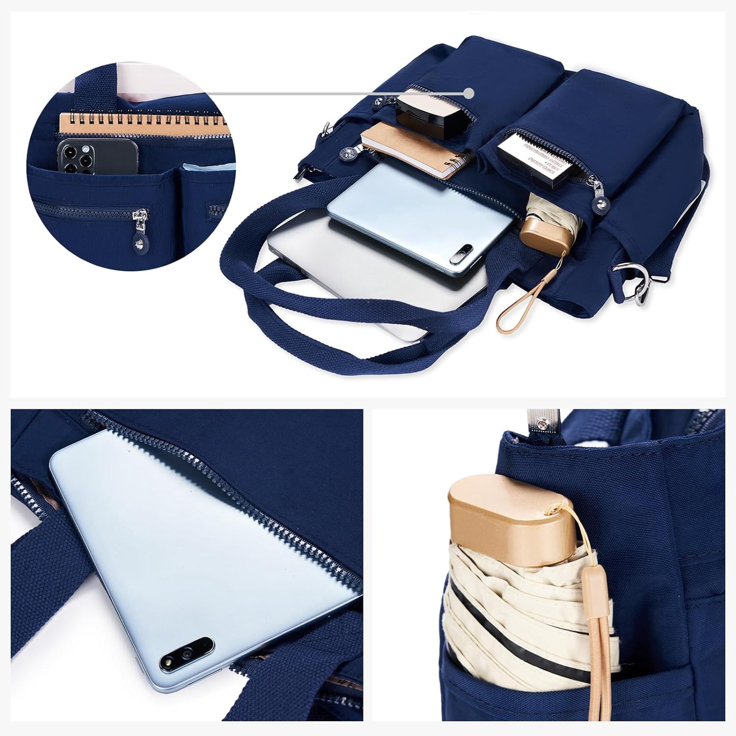 Tote Bag for Women Canvas Tote Bags Handbags for Women Crossbody Bag with Multiple Pockets