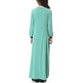 thumbnail image 4 of Girls Long Sleeve Crew Neck Dress, Solid Color Maxi Dress for Kids, Comfortable Everyday Casual Wear, Loose Fit Stretchy Dress for School and Play Light Green XXXL, 4 of 8