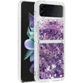 thumbnail image 5 of Glitter Liquid Case for Samsung Galaxy Z Flip 3 for Girls Women, Bling Quicksand Clear Soft TPU Cover Shiny Sparkle Luxury Floating Protective Case for Samsung Galaxy Z Flip3 RLS Purple, 5 of 12