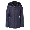 thumbnail image 2 of Women's Down Alternative Quilted Midlength Vestee Puffer Jacket Plush Lined Hood- Stormy Night (3X), 2 of 7