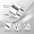 thumbnail image 5 of Lancharmed Adjustable Rings for Women Silver Plated Rings 15Mm Wide Open Face Adjustable Thumb Valentines Day Gifts, 5 of 7