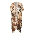 thumbnail image 4 of DISNIMO Womens Cow Print Kimono Swimsuit Cover Ups Casual Loose Bathing Suit Coverup Cardigan for Summer Swimwear, 4 of 6