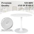 thumbnail image 4 of LinkRomat 39.1" Round Dining Table For 4-5 People, Faux Marble Round Tulip Table with MDF Tabletop, Modern Kitchen Dining Table Suitable for Dining, Cafe, Office, White Marble, 4 of 7
