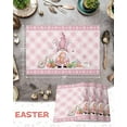 thumbnail image 6 of Easter Placemats Set of 4, Bunny Ears Gnomes Placemat for Dining Table Decorations, Easter Eggs Pink Check Plaid Place Mats, Spring Table Mats for Kitchen Dinner Seasonal Holiday Party Decor, 6 of 6