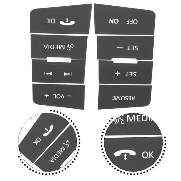 1Set For Ford Focus 2008-2010 Steering Wheel Button Repair Stickers High Black Grade Vinyl Durable Decals Trim Fangkenuo
