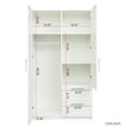 thumbnail image 2 of Pouseayar Tall Wardrobe Closet with 2 Doors,2 Drawers,5 Storage Space for Hanging Clothes, Wardrobe Storage Cabinet Bedrooms, White, 2 of 8