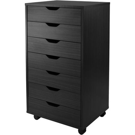 Halifax 7 Drawer Cabinet with Casters Black - Winsome
