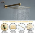 thumbnail image 6 of Boyel Living Luxury Shower System Set Wall Mount 3 Function 12inch Thermostatic Rainfall Shower with 6 Shower Massage Body Spray Jets,Brushed Gold, 6 of 7