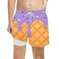 thumbnail image 4 of oqasdz Boys Shorts Ice Cream Summer Beach Outdoor Play Elastic Waist Above Knee Comfortable Active Casual Kids Children Shorts Size 7 Y-, 4 of 4