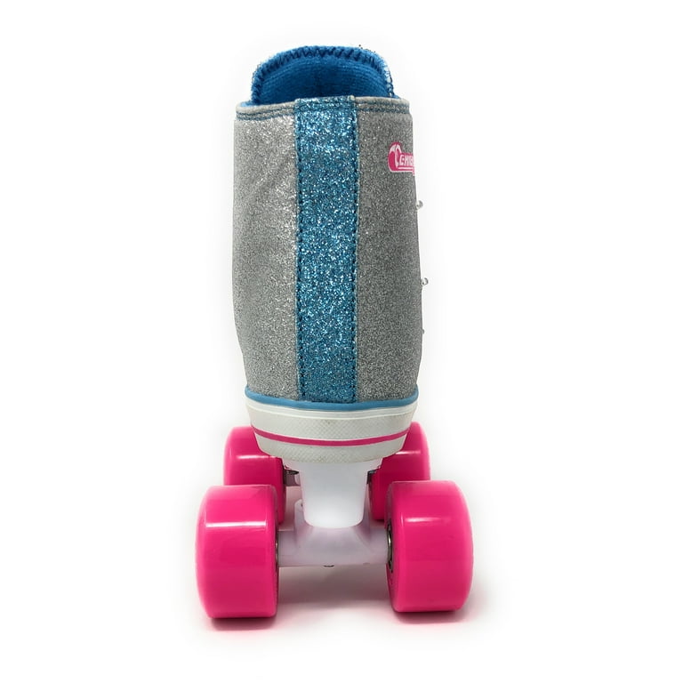 Chicago Skates Girls Quad Glitter Roller Skates Size 1, LED