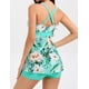 thumbnail image 3 of Bañador Tankini Hanna Nikole para mujer, verde y blanco, estampado floral, 3 of 6