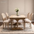 thumbnail image 6 of Noble House French Country Round Back Dining Chairs with Solid Wood Frame, for Living Room, Kitchen, Beige, Set of 2, 6 of 8