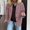 Pink, variant on Women's Brown Suede Blazer, Oversized Long-Sleeve Jacket with Flap Pockets, Casual Street & Office Wear, Vintage Brown Blazer, Loose Pocket Coat, Retro Office Layer, Brown, Xxl