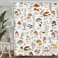 thumbnail image 2 of Cartoon Mushrooms and Butterflies Shower Curtain for Bathroom, Colorful Wild Plants and Fungus Shower Curtain Set, Cute Natural Plants Abstract Art Fabric Modern Kids Bath Curtain 12PCS Hooks, 2 of 4