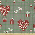 thumbnail image 2 of Ambesonne Hot Air Balloon Fabric by the Yard Microfiber, Birds Gifts Stars, 5 Yards, Warm Taupe Dark Coral, 2 of 2