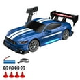 thumbnail image 2 of 1:24 Scale RC Drift Car 4WD 2.4GHz 30KM/H High Speed Racing Sport Toy Car with LED Lights, Racing and Drift Wheels(Blue), 2 of 7