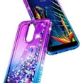 thumbnail image 4 of Nagebee Case for LG Journey LTE, Aristo 4+ Plus/Neon Plus/Escape Plus/Arena 2/Tribute Royal with Tempered Glass Screen Protector, Glitter Liquid Floating Girls Cute Case (Purple/Blue), 4 of 7