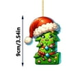 thumbnail image 3 of DAMAI 26 Letter Ornaments Christmas Tree Decoration,2025 Initial A to Z Christmas Letters Decoration, 2D Acrylic Green Xmas Tree Initials Ornament with Santa Hat Pendants for DIY Crafts Home Party, 3 of 4