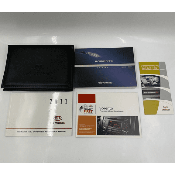 2011 Kia Sorento Owners Manual Handbook Set with Case OEM P03B19005