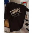 thumbnail image 1 of Women'S "Tommy" Graphic Tee - Casual Crew Neck Short Sleeve T-Shirt, Light Blue with Golden Lettering, Summer Fashion Top for Casual Attire, Ladies T Shirt, 1 of 6
