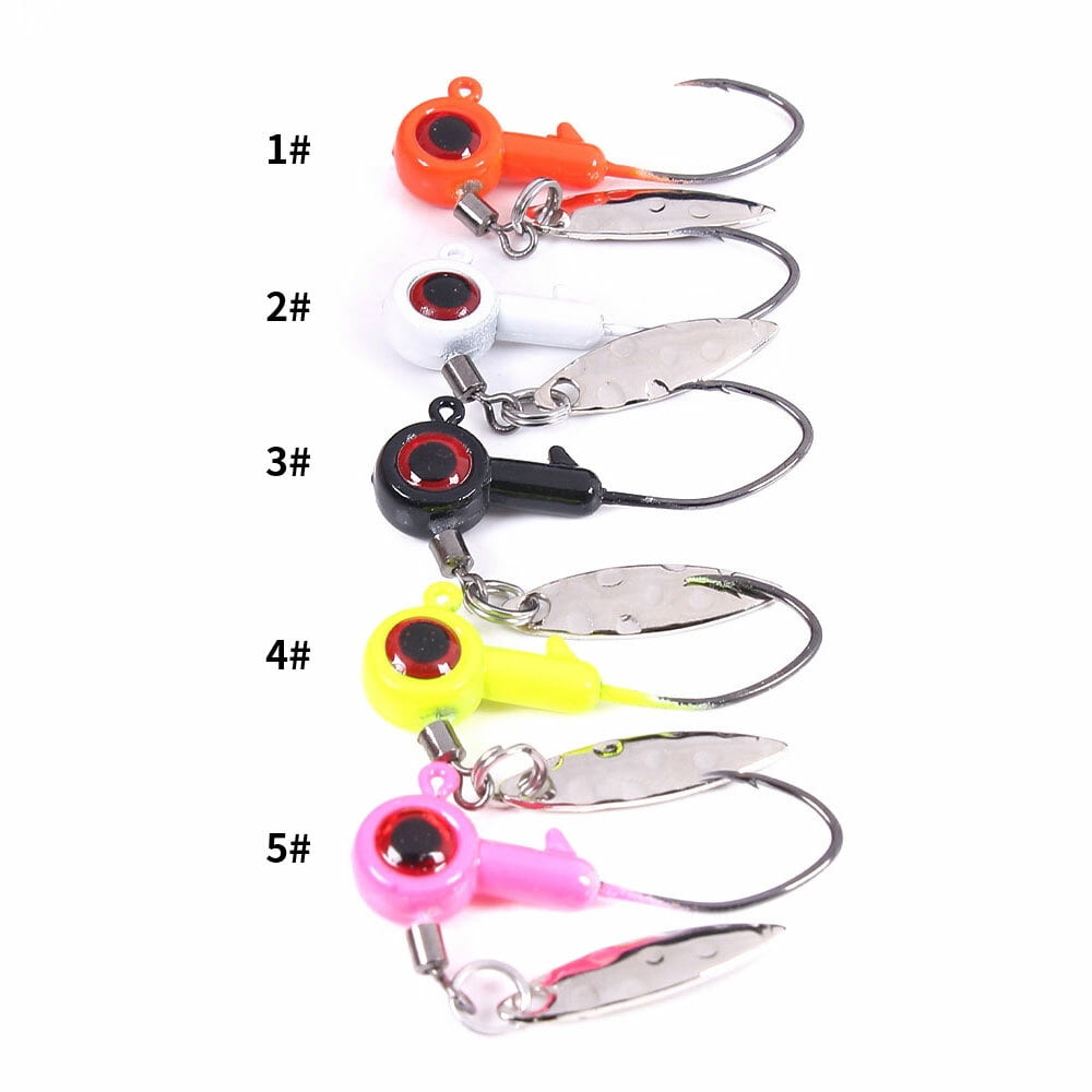 50pcs/box Spoon Lead Jig Head Fishing Hooks Crappie Lure Bait Kit Tackle Set USA