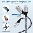 thumbnail image 5 of USB C Block, 2-Port 20W Type C Fast Charging Block with 6ft Type C Cable + USB C to C Charging Cords, Wall Charger Type C Charger USB C Charger Block Fits for iPhone 17 16 15 Charger[White], 5 of 8
