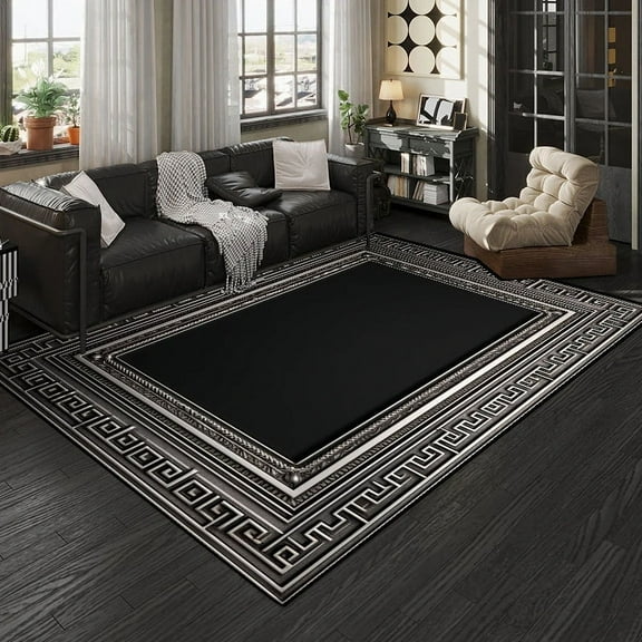 Black Gold Marble Carpet for Living Room Decorations Sofa Table Large Area Rugs Hallway Balcony Long Floor Mat Anti-slip Doormat