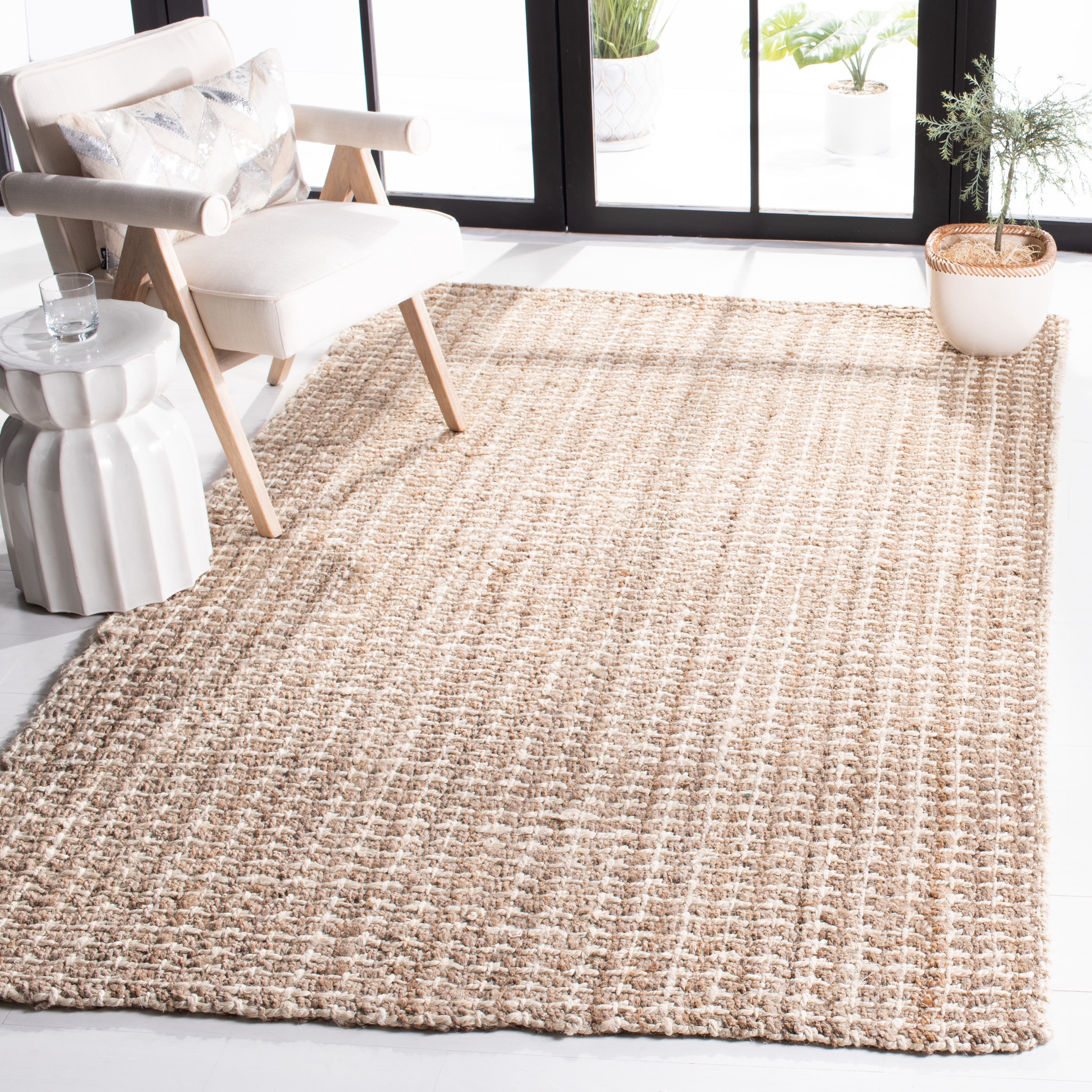 SAFAVIEH Natural Fiber Martha Solid Area Rug, Natural, 9' x 12'