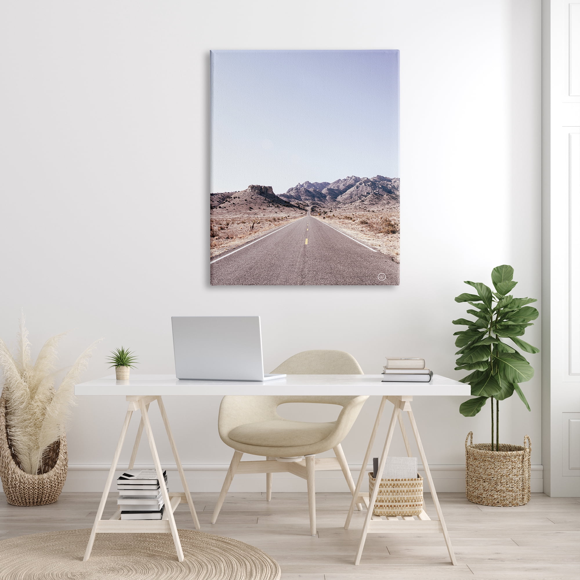 Stupell Industries Empty Desert Road Sun Bleached Asphalt Photography, 36 x 48, Design by Nathan Larson